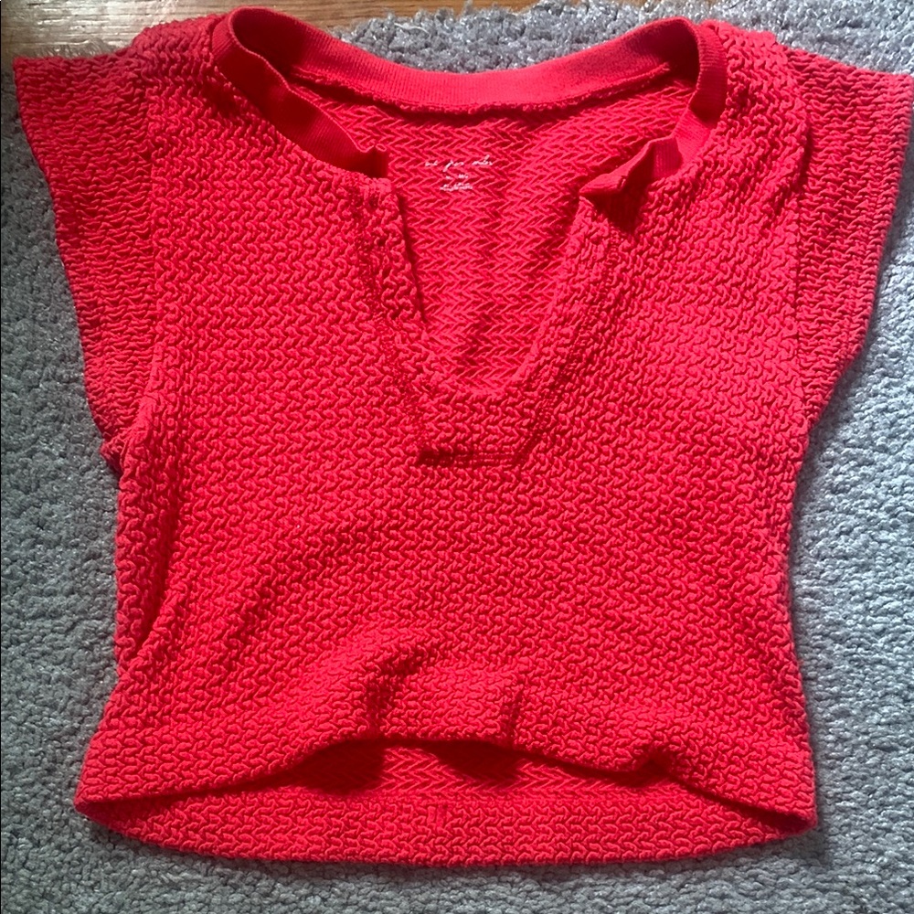 Red Knit Women's Top